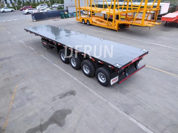 Four-axle flatbed trailer production detail