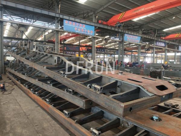 Heavy-duty flatbed trailers ready for inspection