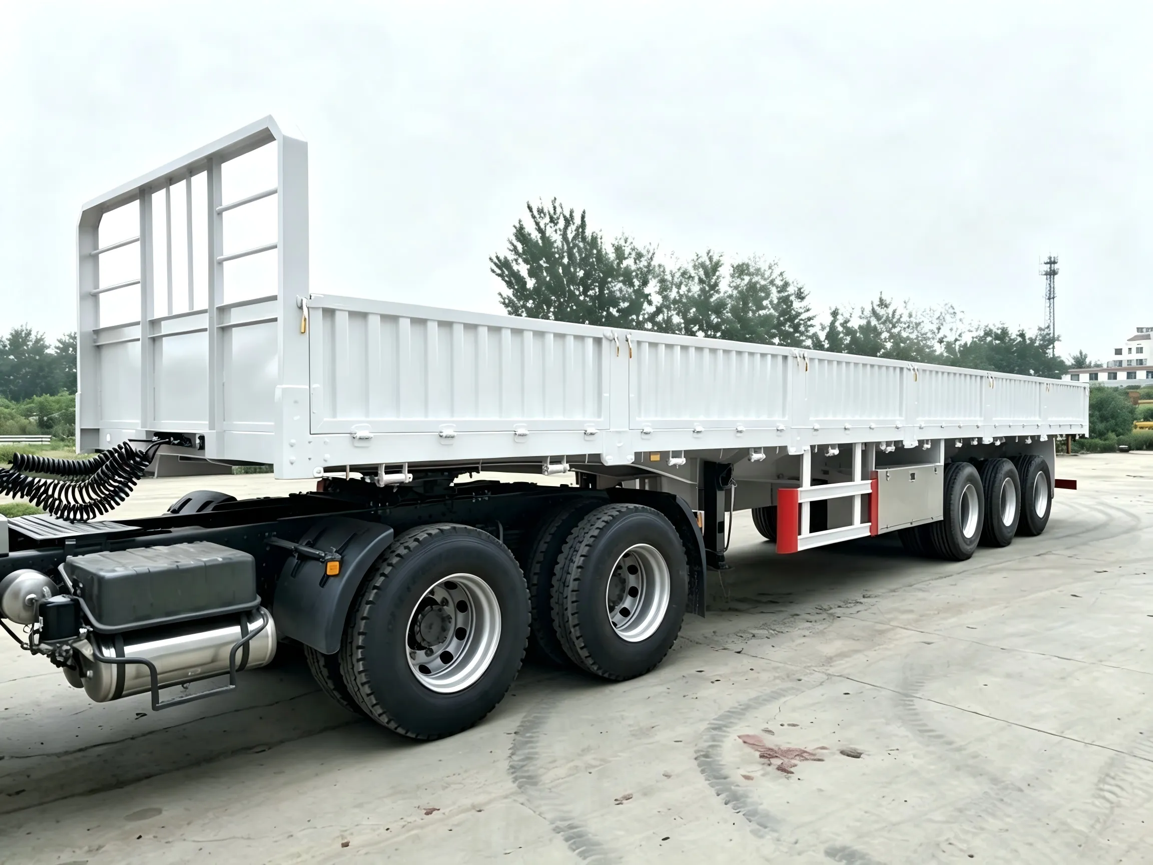 3 Axles Flatbed Stake Trailer
