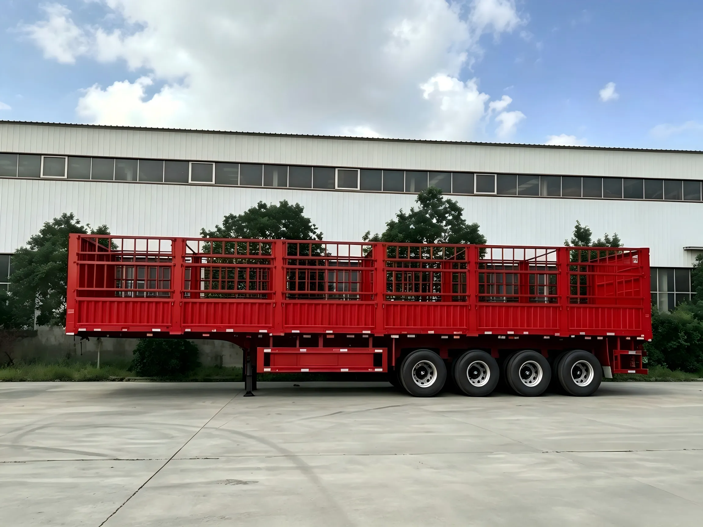 4 Axles Flatbed Stake Trailer