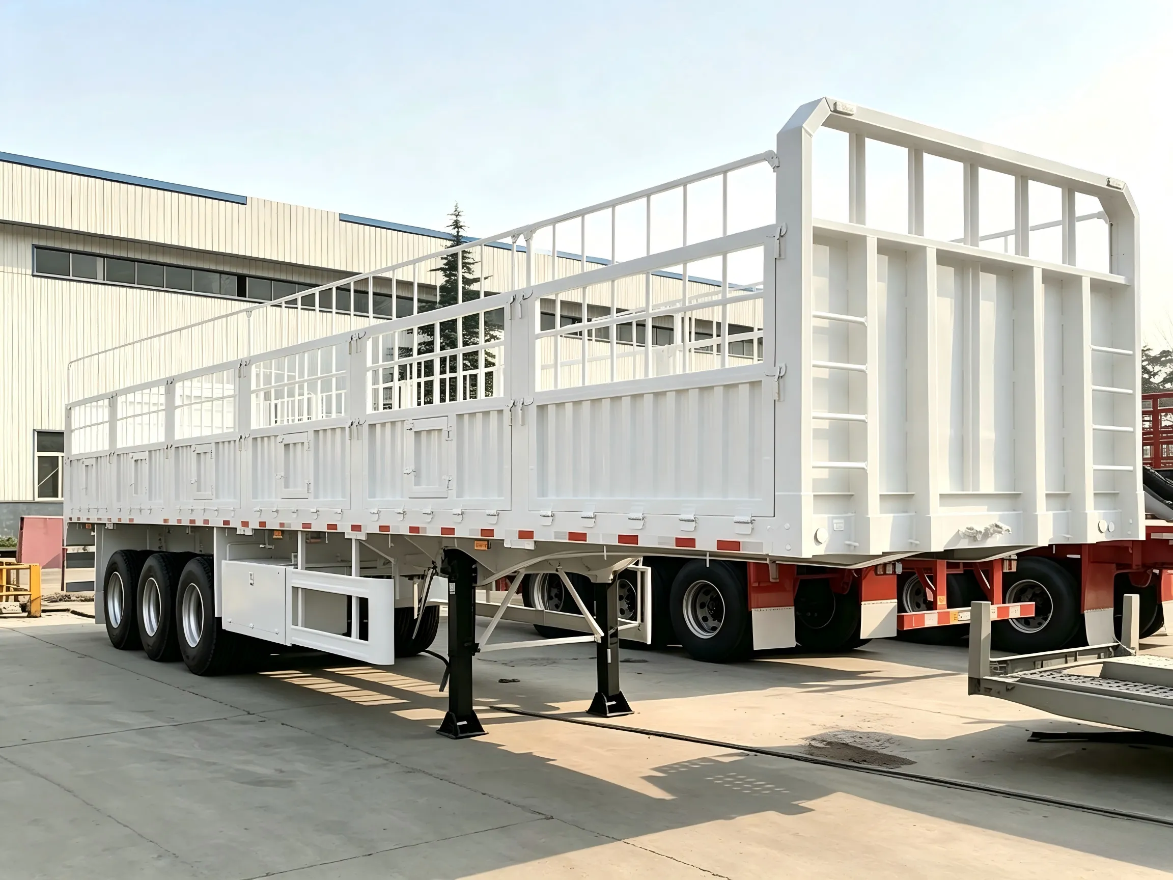 3 Axles Flatbed Stake Trailer